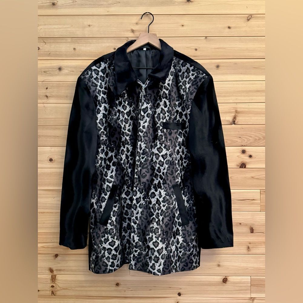 Vintage 90’s Pronti Size XLarge Unisex Faux Pony Hair Leopard Print Jacket